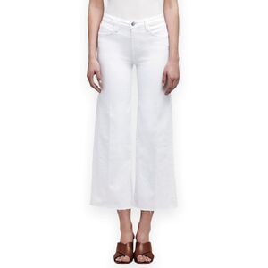L'agence‎ Danica High-rise Wide-leg Jeans in Blanc 27